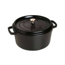 Litinový hrnec s poklicí Staub Cocotte, černá, 24 cm / 3,8 l