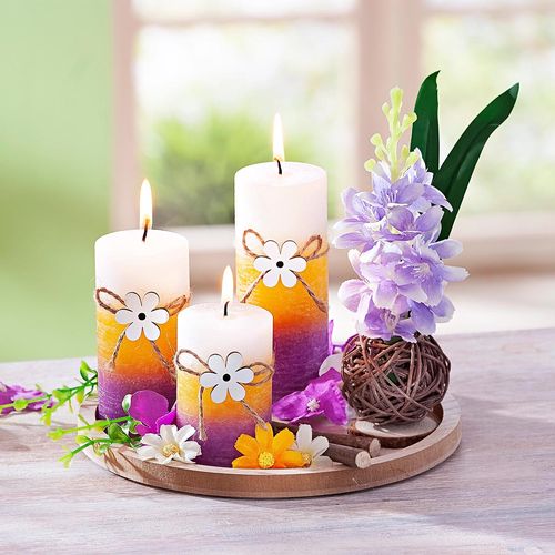 Dekorační sada se svíčkami Květinová romantika