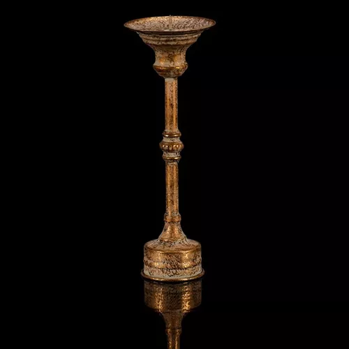 Kovový svícen na podstavci Nox 27 cm, zlatá, 27 cm