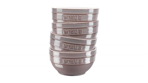 Sada 4 keramických misek Staub, Ø 14 cm, antická šedá