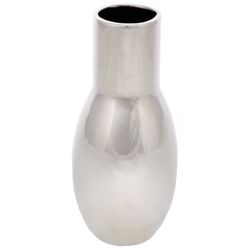 Keramická váza Belly, 9 x 21 x 9 cm, stříbrná