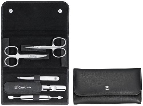 Zwilling Beauty Classic Inox manikúra, černá kůže, 5 ks