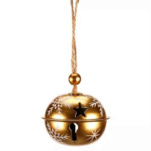 Sada závěsných kovových rolniček, 4  ks, zlatá