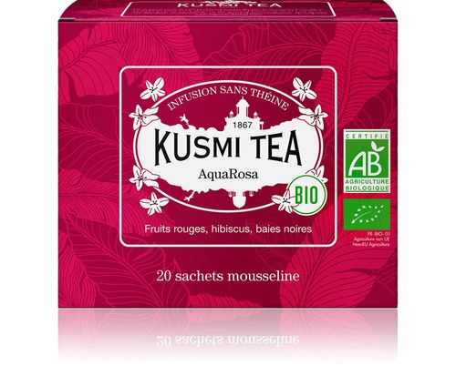 Porcovaný bio organický ovocný čaj Kusmi Tea AquaRosa, 20 sáčků (40 g)