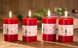 Svíčky veselé vánoce, 4 kusy