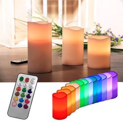 Led svíčky se zmenou barvy, sada 3 ks