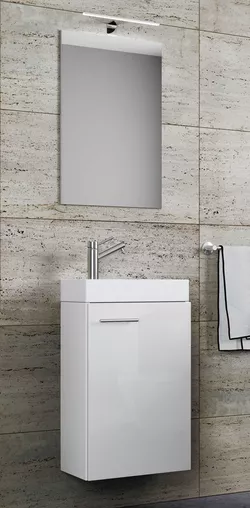 Koupelnový set Slito se zrcadlem a osvětlením, bílý