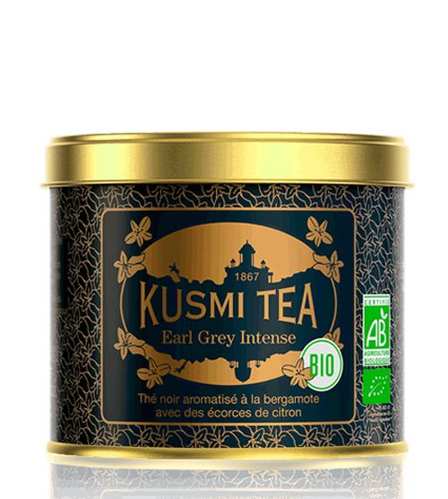 Sypaný bio organický černý čaj Kusmi Tea Earl Grey Intense, 100 g