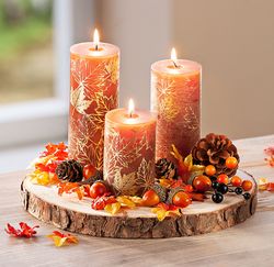 Dekorační sada se svíčkami podzim