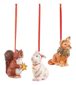 Villeroy & Boch Nostalgic Ornaments vánoční závěsná dekorace, lesní zvířátka, 3 ks 14-8331-6689