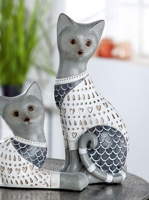 Dekorace kočka korat, sedící, 23 cm
