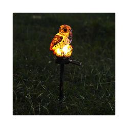 Solární zahradní zápich sova, hnědá