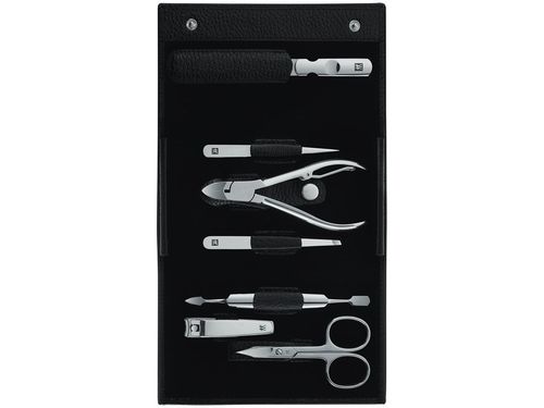 Zwilling Beauty Classic Inox manikúra, černá kůže, 7 ks
