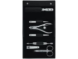 Zwilling Beauty Classic Inox manikúra, černá kůže, 7 ks