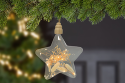 Závěsná LED hvězda Nature, 20 cm