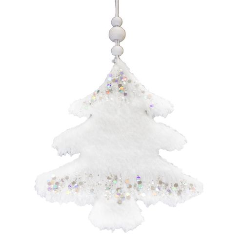 Závěsná textilní dekorace, ozdoba Bílý stromek