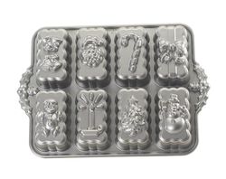 Forma Nordic Ware 8 vánočních mini chlebíčků, stříbrná, 1,4 l
