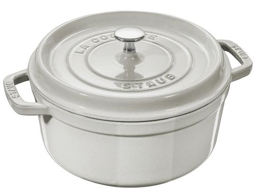 Litinový hrnec s poklicí Staub Cocotte, bílý lanýž, 28 cm / 6,7 l