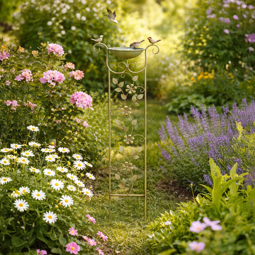 Pítko pro ptáky s oporou pro popínavé rostliny