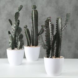 Umělá rostlina kaktus, sada 3 ks