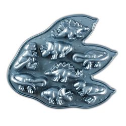 Nordic Ware Dinosaurus, plát s 8 formičkami ještěrů, modrý, 0,7 l