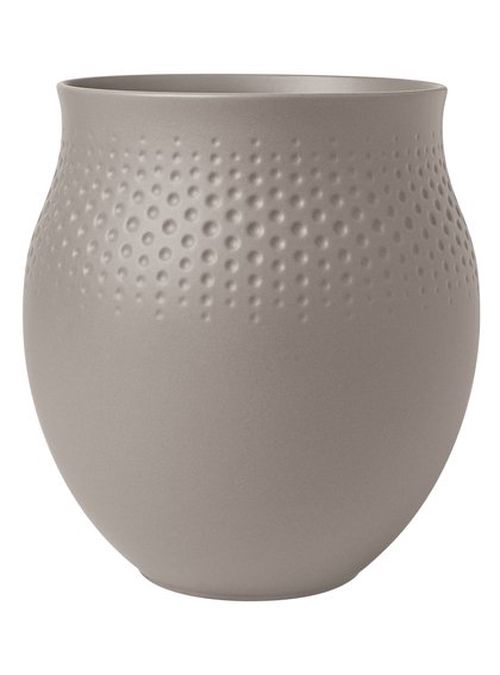 Villeroy & Boch Collier Taupe porcelánová váza Perle, 18 cm