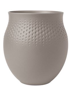 Villeroy & Boch Collier Taupe porcelánová váza Perle, 18 cm