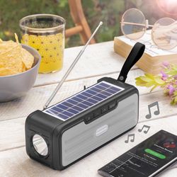 Bezdrátový reproduktor se solárním nabíjením a led svítilnou sunker