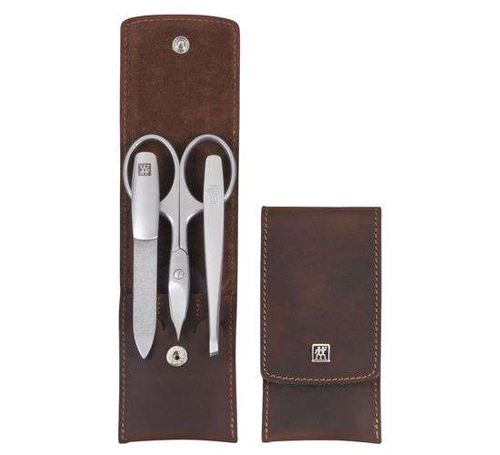 Zwilling Beauty Twinox manikúra Mountain, hnědá kůže, 3 ks