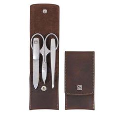 Zwilling Beauty Twinox manikúra Mountain, hnědá kůže, 3 ks