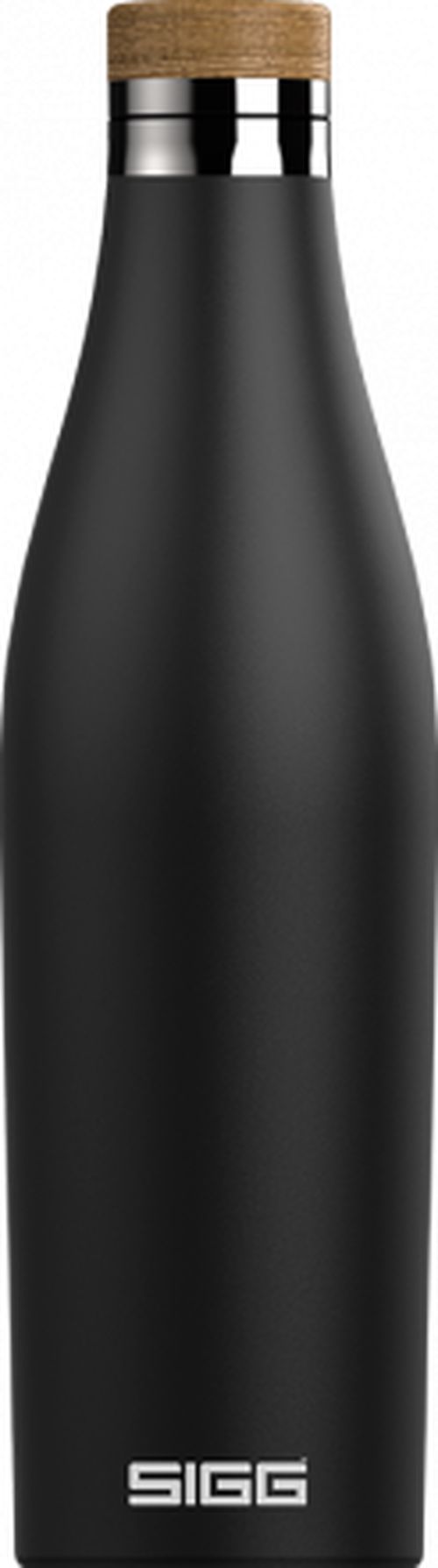 SIGG dvoustěnná nerezová láhev na vodu Meridian, černá, 0,5 l