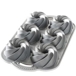 Forma na mini bábovky Nordic Ware Heritage, 6 formiček, stříbrná, 950 ml