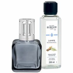 Maison Berger Paris dárková sada: katalytická lampa Glacon šedá + Čistý bílý čaj, 250 ml